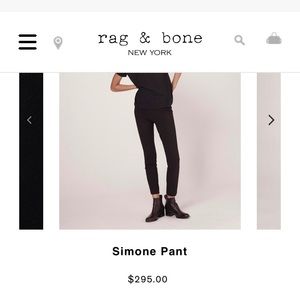 Rag and bone stretchy black pants
